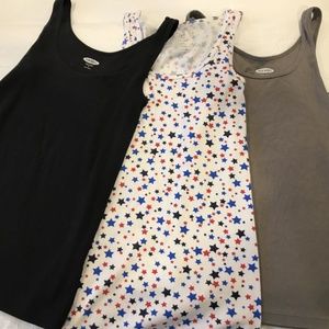 black, gray, and american stared tanktops